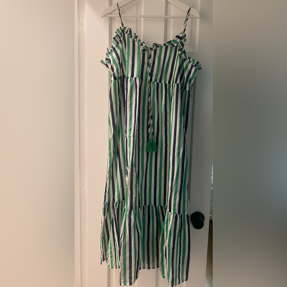 Jcrew lined stripe midi/maxi dress size xl